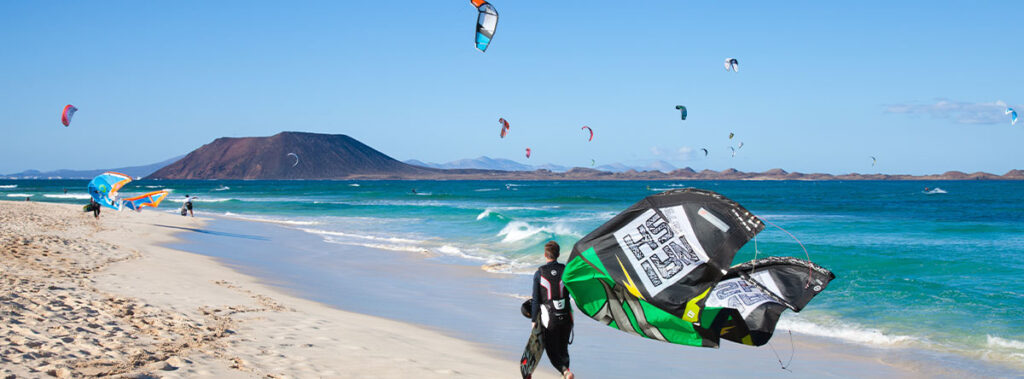 Kitesurfing a Fuerteventura